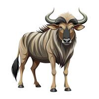 wildebeest illustratie Aan wit achtergrond. vector