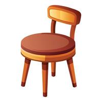 vector van ronde houten stoel Aan wit.