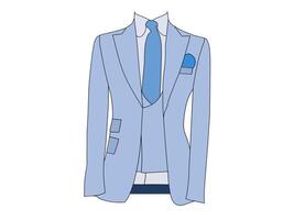 vector illustratie van blauw kleur Mannen smoking formeel slijtage met blauw binden. concept vector illustratie gebaseerd Aan de formeel fectie van Mannen kleding.