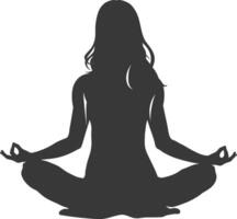 ai gegenereerd silhouet vrouw meditatie yoga vol lichaam zwart kleur enkel en alleen vector