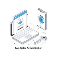 twee-factor authenticatie isometrische voorraad illustratie. eps het dossier voorraad illustratie vector