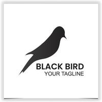 gemakkelijk zwart vogel logo ontwerp sjabloon vector