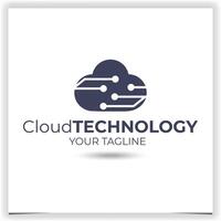 vector wolk technologie logo ontwerp sjabloon