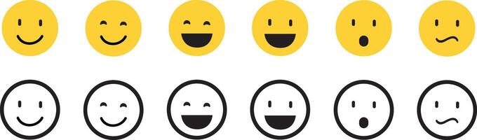gelukkig smiley gezicht of emoticon lijn kunst icoon voor apps en websites vector