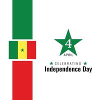 nationaal dag van Senegal vector illustratie. onafhankelijkheid dag van Senegal. geschikt voor groet kaart, poster en spandoek.