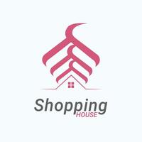 boodschappen doen huis logo online boodschappen doen concept zak concept vector