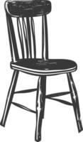 ai gegenereerd silhouet houten stoel zwart kleur enkel en alleen vector