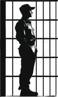 ai gegenereerd silhouet gevangene in gevangenis zwart kleur enkel en alleen vol lichaam vector