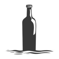 ai gegenereerd silhouet een fles zwart kleur enkel en alleen vector