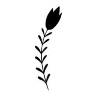 zwart silhouet van een plant, geïsoleerd Aan een wit achtergrond vector