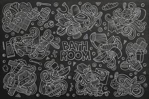 vector reeks van badkamer doodles ontwerpen