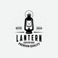 lantaarn logo ontwerp straat lamp oud klassiek wijnoogst minimalistische illustratie sjabloon vector