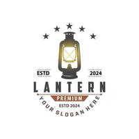 lantaarn logo ontwerp straat lamp oud klassiek wijnoogst minimalistische illustratie sjabloon vector