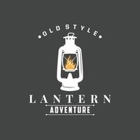 lantaarn logo ontwerp straat lamp oud klassiek wijnoogst minimalistische illustratie sjabloon vector