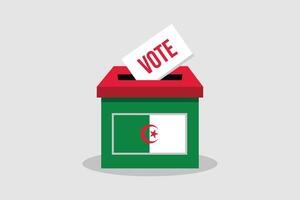 Algerije stemming doos vlak en minimalistische vector illustratie concept. stemmen conceptuele kunst. verkiezingen.