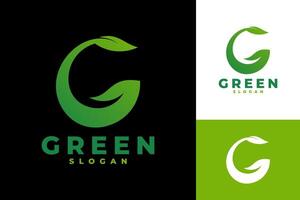 brief g groen natuur vector logo ontwerp