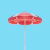 rood strand paraplu zonlicht bescherming zomer vakantie zonnen 3d icoon realistisch vector
