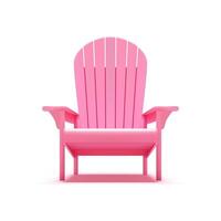 roze houten strand stoel zomer vakantie buitenshuis ontspanning zonnen 3d icoon realistisch vector