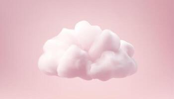 schattig roze pluizig wolk drijvend zachtheid cloudscape schoonheid vrouwelijk 3d icoon realistisch vector