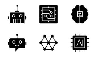 kunstmatig intelligentie- icoon symbool vector sjabloon verzameling