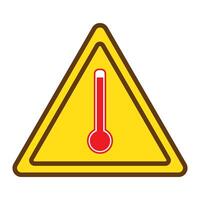 extreem warmte waarschuwing icoon logo vector ontwerp sjabloon