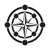 points van de kompas icoon logo vector ontwerp sjabloon