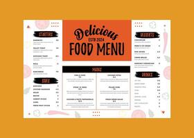 modern heerlijk voedsel menu voor restaurant vector