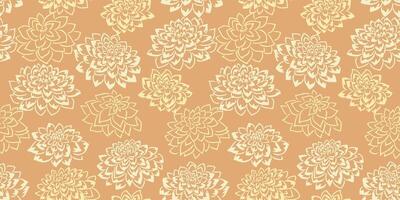goud gemakkelijk naadloos patroon met abstract bloemen vector hand- getrokken schetsen. creatief vormen bloemen structuur afdrukken. sjabloon voor ontwerpen, textiel, mode, oppervlakte ontwerp, kleding stof