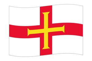 golvend vlag van de land guernsey. vector illustratie.