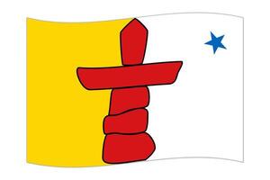 golvend vlag van nunavut, provincie van Canada. vector illustratie.