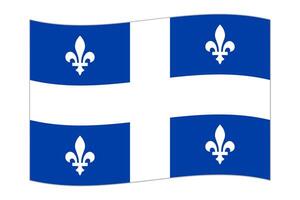 golvend vlag van quebec, provincie van Canada. vector illustratie.