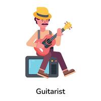 trendy gitaristconcepten vector