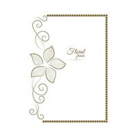 wijnoogst kaart kader met gouden bloemen ornament grens geïsoleerd bloemen achtergrond vector