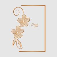 decoratief wijnoogst kader met bloemen ornament vector