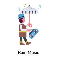 modieus regen muziek- vector