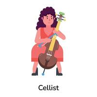 modieus cellist concepten vector