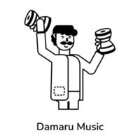 modieus damaru muziek- vector