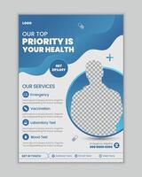 medisch folder ontwerp sjabloon of kliniek poster ontwerp, gezondheidszorg folder voor afdrukken met lay-out vector