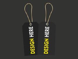 hangtag mockup met grijs kleur voor kleding vector