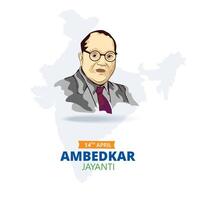 illustratie van dr. b. r. ambedkar voor ambedkar Jayanti vector