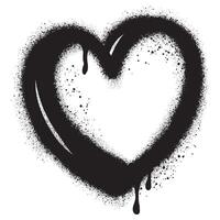 verstuiven graffiti hart symbool geïsoleerd Aan wit achtergrond. vector