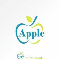 logo ontwerp grafisch concept creatief premie vector voorraad teken icoon swoosh lijn kunst appel fruit blad natuur. verwant naar vers voedsel eco veganistisch groente