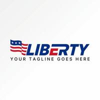 logo ontwerp grafisch concept creatief premie vector voorraad teken abstract brief vrijheid met uniek Amerikaans vlag. verwant naar nationaal standbeeld nieuw york
