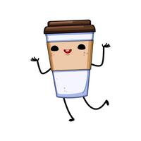 drinken koffie kop karakter tekenfilm vector illustratie