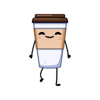 tekening koffie kop karakter tekenfilm vector illustratie