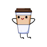 logo koffie kop karakter tekenfilm vector illustratie