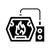 brand smid metaal glyph icoon vector illustratie