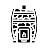 fornuis sauna glyph icoon vector illustratie