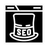 grijs hoed seo glyph icoon vector illustratie