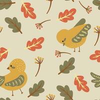 schattig boho vogelstand naadloos patroon vector achtergrond